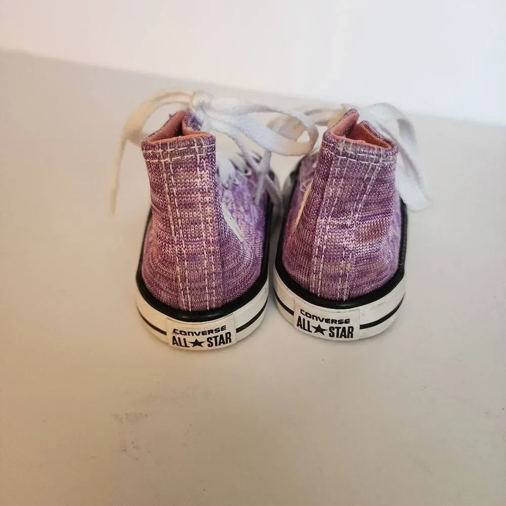 Converse Chuck Taylor All Star High Top Heathered Lavendar Color Size Toddler 4